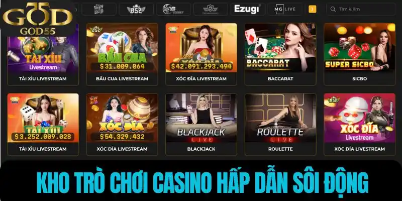 Kho trò chơi hấp dẫn sôi động