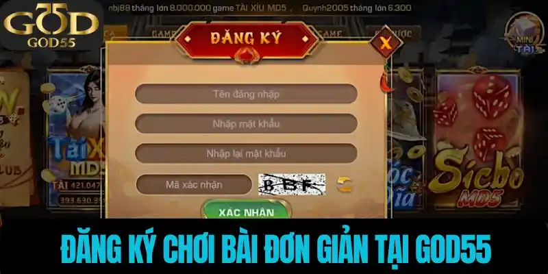 Đăng ký chơi bài đơn giản nhanh chóng