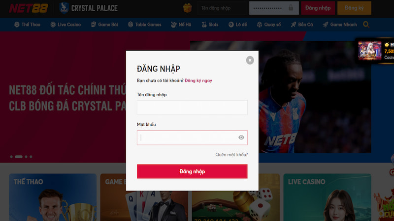 Đăng ký nhanh chóng với giao diện thân thiện của Net88